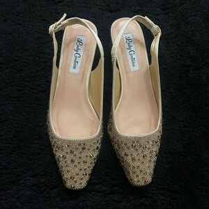 Lady Couture Champagne Jeweled Heels